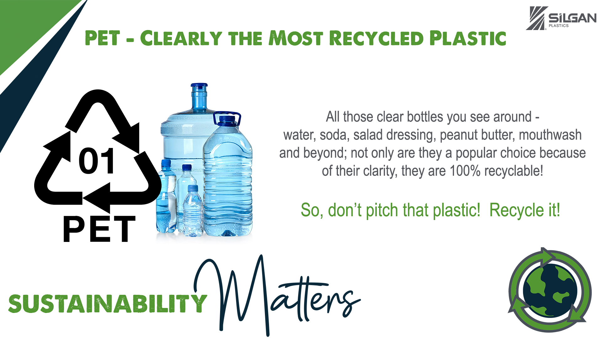 PET Clearly The Most Recycled Plastic Silgan Plastics