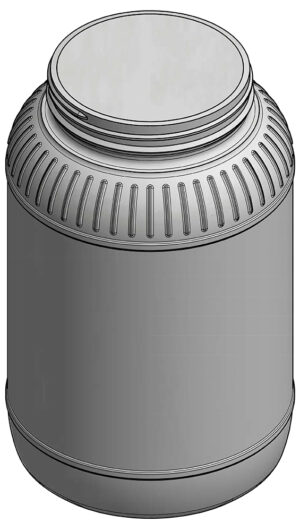 34106 1 Gallon 110mm Tamper Evident Pano HDPE Jar - Wide-Mouth Label Panel