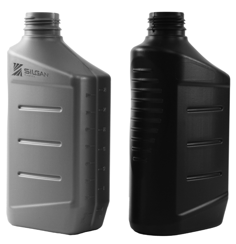 32459 1 Liter 38mm HDPE Motor Oil Oblong with Viewstripe - Silgan Plastics
